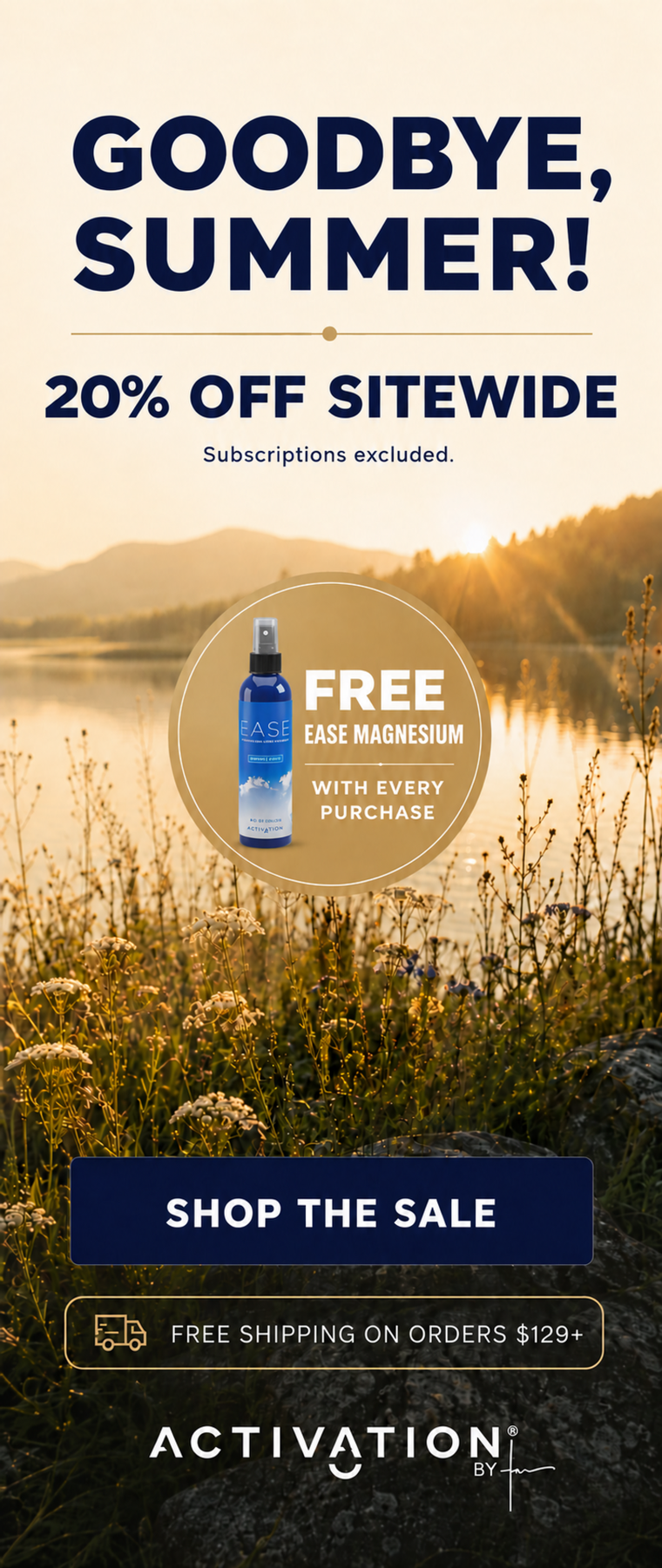 GOODBYESUMMER20 US mobile homepage sale banner